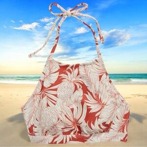 NEW‎ Old Navy Pineapple Floral Halter Swim Top Summer Beach Vacation Size XXL